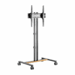 Soporte Móvil para Pantalla | Compatibilidad VESA 200x200 hasta  600x400 / Ruedas con Frenos / Ajuste de Altura y Ángulo / Soporte para TV de hasta 55 Pulgadas / Capacidad de Peso 35 kg
