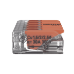 Conector Eléctrico / Borna de Conexión con Palancas / 5 Puntos / 6 mm² Máximo / 30A 450V / Transparente / CAGE CLAMP® / UL-ENEC-CB - Image 2