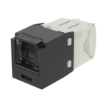 Conector Jack RJ45 Estilo TG con Ventana, Mini-Com, Categor?a 6, de 8 Posiciones y 8 Cables, Color Negro