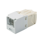 Conector Jack RJ45 Estilo TG con Ventana, Mini-Com, Categor?a 6, de 8 Posiciones y 8 Cables, Color Blanco
