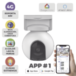 Camara de Batería Recargable  / 4G Multicarrier /  3 Megapixel / Compatible con Panel Solar CS-CMT-SOLARPANEL-E conector Tipo C / Seguimiento Inteligente / Visión Nocturna a Color / Detección humana  / Exterior Con Potección