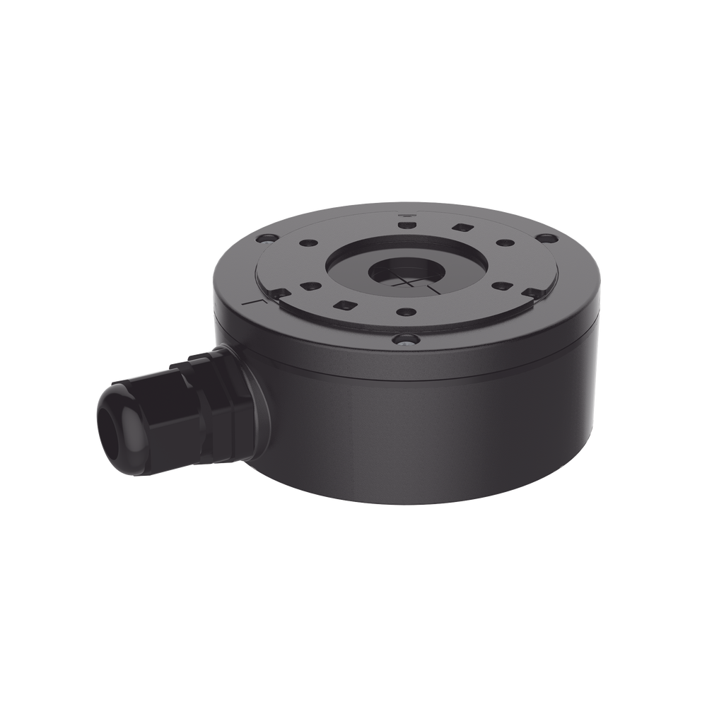 DS1280ZJXSBLACK-l.png Caja de Conexión de Metal Color Negro / Exterior IP66 / Compatible con DS-2CD1043G2-LIUF/BLACK & DS-2CD2043G2-I(U)(BLACK) - Image 1