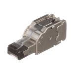 Plug RJ45 Blindado, Instalaci?n Recta, Terminaci?n en Campo Certificable, Compatible con Cat5e, Cat6 y Cat6A, Color Plata