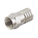 Conector F Macho, Plegable de Doble Blindaje para cable RG-6, Cuerpo de Bronce Niquelado. - Image 2