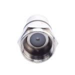 Conector F Macho Plegable, Con PIN para Cable RG-59, Cuerpo de Bronce Niquelado.