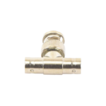 Adaptador en T para 75 Ohm de Conector BNC Macho a Doble BNC Hembra, Níquel/ Oro/ Teflón.
