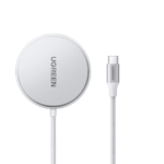Cargador Inalámbrico Magnético 15W / Protocolo Qi 2 / USB-C 9V 2.2A / Eficiencia 83% / Protección Multinivel / Material PC+ABS+Aleación Aluminio / Cable 1.5m
