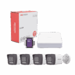 Kit IP 4 Megapixel / NVR de 4 Canales con 4 Puertos PoE / 4 Cámaras IP Bala Dual Light (IR + Luz Blanca) con Microfono Integrado y ACUSENSE Lite para Exterior/ Bobina de Cable de 100 mts / SSD de 1 TB