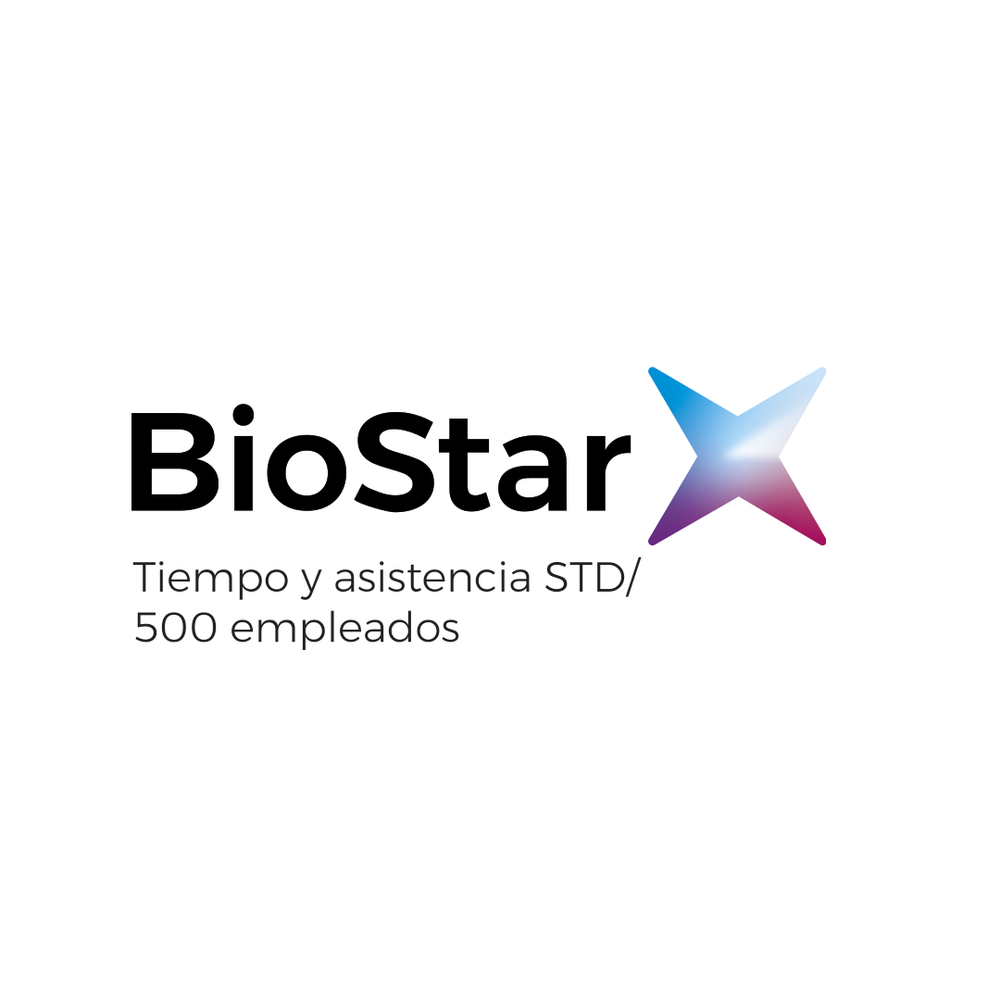 BIOSTARXADDTNASTD-l.png Licencia de tiempo y Asistencia Standart para BioStar X, hasta 500 empleados - Image 1