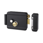Cerradura Eléctrica con Botón de Salida / Incluye Llave  / Exterior / Derecha / Color Negro