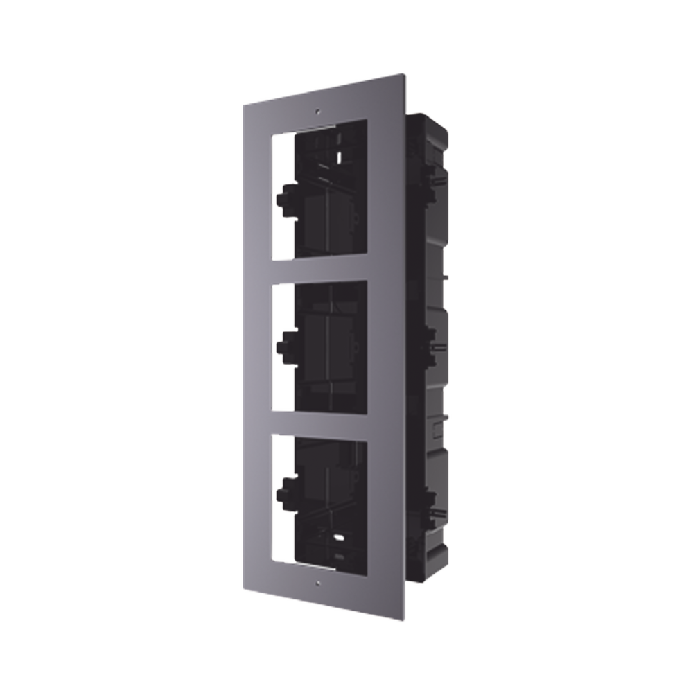 DSKDACF3-l.png Base de 3 Espacios para EMPOTRAR Módulos de Videoporteros Hikvision - Image 1