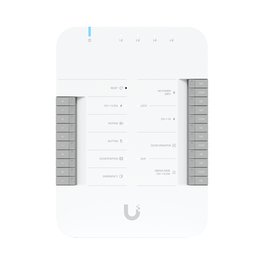 UAHUBDOOR-l.png UniFi Access Hub Door, puede conectar 2 lectores y 2 cámaras (no incluidos) para controlar solo una puerta / 2 terminales AUX y 4 entradas adicionales (sensores y botones) POE 802.3bt no incluido - Image 1