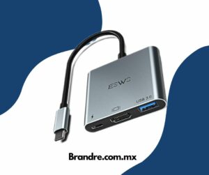 JESWO Adaptador USB C a HDMI, 3 en 1 Adaptador Tipo C