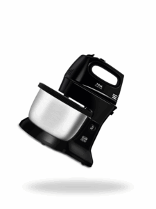 Batidora de Pedestal T-Fal Quick Mix Negra 5 velocidades, 2 aspas, 2 ganchos para amasar, HT3128MX