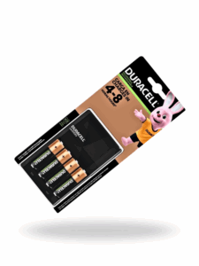 DURACELL Cargador Premium con Pilas Recargables AA – Carga Rápida y Confiable