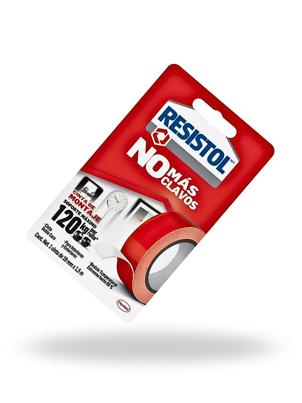 Resistol No Más Clavos Cinta – Cinta Adhesiva de Montaje Doble Cara 19mm x 1.5m