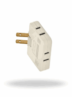 Volteck MUL-340 | Multicontacto triple tipo bisagra con entradas laterales