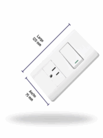 Volteck PA-APCO1-LB | Placa armada blanca con 1 interruptor sencillo y 1 contacto 2 polos + tierra, línea Lisboa - Image 3
