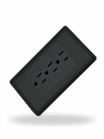 Volteck PA-COTR-LN | Placa armada negra con 3 contactos 2 polos + tierra, línea Lisboa