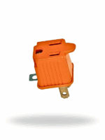 Volteck AD‑32N | Adaptador 3 a 2 – 2 piezas (naranja)