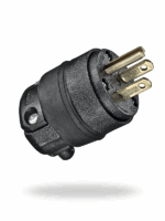 Leviton 515PR‑000 | Clavija de caucho recta 2 polos + tierra, 15 A, 125 V (color negro)