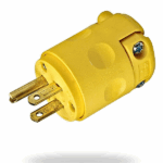 Leviton 515PV‑000 | Clavija de PVC recta 2 polos + tierra, 15 A, 125 V (amarillo)