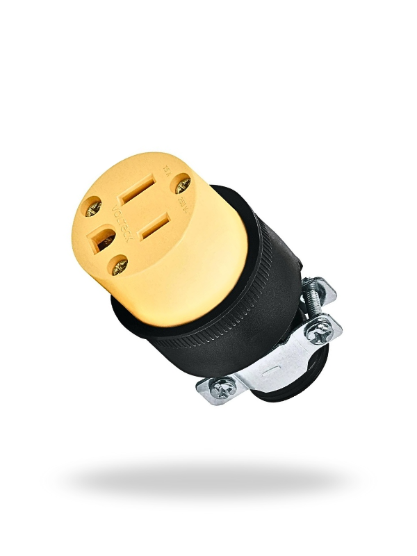 Volteck COR-A | Contacto industrial reforzado 2 polos + tierra, 15 A, 127 V