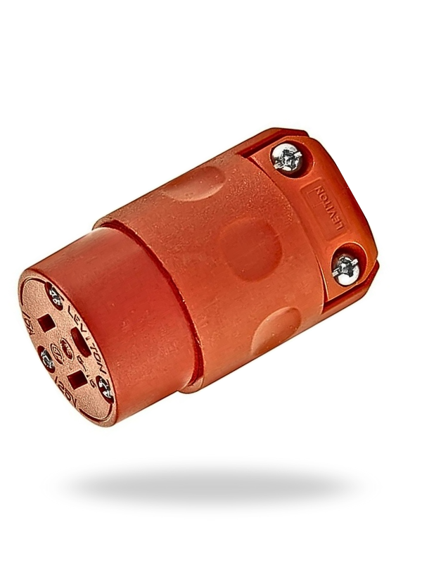 Leviton 515CV‑000 – Conector Eléctrico de PVC, 15A, 125V, Naranja