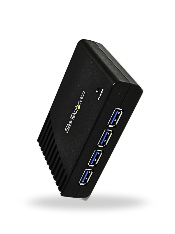 StarTech ST4300USB3 – Concentrador USB 3.0 de 4 Puertos, Negro