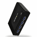 StarTech ST4300USB3 – Concentrador USB 3.0 de 4 Puertos, Negro