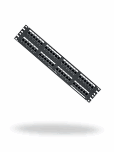 PANDUIT DP48688TGY – Panel de Distribución Punchdown Cat 6, 48 Puertos, 2UR, Negro