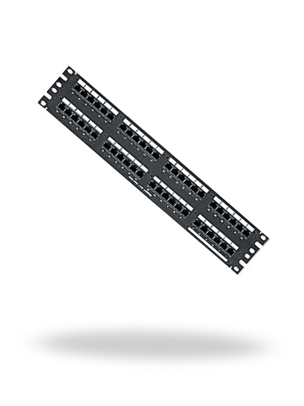 PANDUIT DP48688TGY – Panel de Distribución Punchdown Cat 6, 48 Puertos, 2UR, Negro