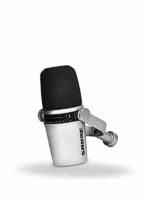 Shure MV7-S – Micrófono de Condensador Vocal USB/XLR (Color Plateado)