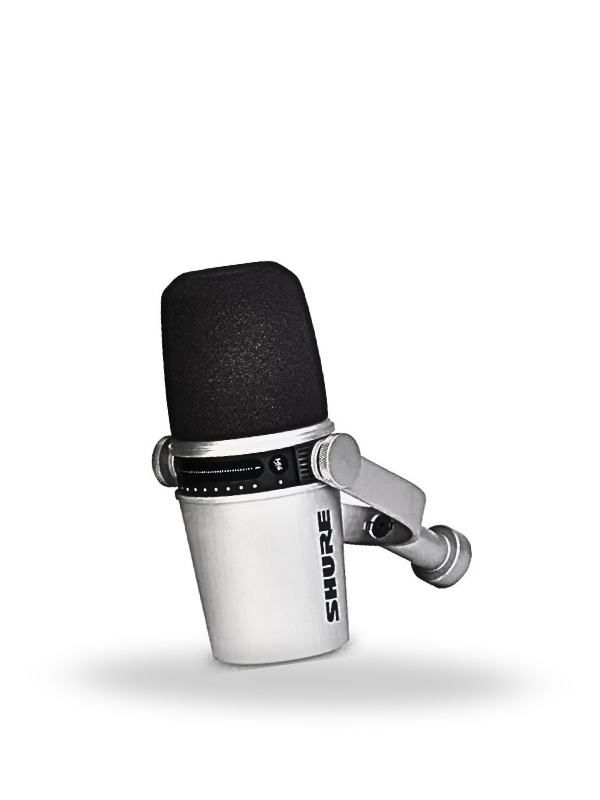 Shure MV7-S – Micrófono de Condensador Vocal USB/XLR (Color Plateado)