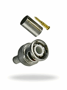 Conector BNC Macho 75 Ohm TT-RG-91 – 3 Piezas en Línea para Cable RG-59/U
