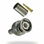 Conector BNC Macho 75 Ohm TT-RG-91 – 3 Piezas en Línea para Cable RG-59/U