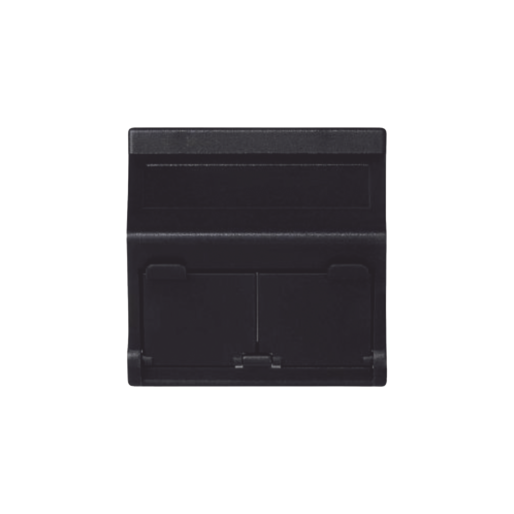 (KB80MD64/14) Placa Voz y Datos Inclinada con Guardapolvo y Adaptador Doble para RJ45 Keystone - Color Grafito