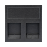 M?dulo Color Grafito con 2 Espacios para Jack Keystone con Guardapolvo para las Cajas de Escritorio Ofiblock y Teleblock / (KB76/14)