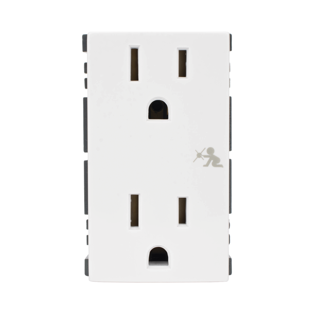 M?dulo D?plex de Contactos El?ctricos 10A 127V Color Blanco / Compatible con Cajas para Pavimento SM-CPAV-2 y SM-CPAV-4 / Requiere Adaptador SM-ADAP-FP para Fijaci?n / Modelo 25424-30