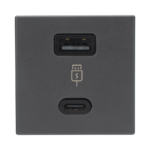 M?dulo Doble USB Tipo A+C / Carga R?pida 30W / Color Grafito / Compatible con Torres y Cajas Simon / Modelo: (K126F/14)