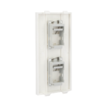 Placa Plana de Voz y Datos con Guardapolvo para 2 RJ45 / Color Blanco / 2 Puertos para Jacks Keystone / Compatible con Cajas de Pavimento SM-CPAV-2 y SM-CPAV-4 / Modelo S76B/9 - Image 4