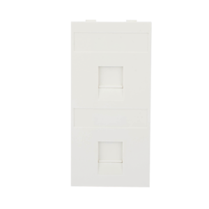 Placa Plana de Voz y Datos con Guardapolvo para 2 RJ45 / Color Blanco / 2 Puertos para Jacks Keystone / Compatible con Cajas de Pavimento SM-CPAV-2 y SM-CPAV-4 / Modelo S76B/9