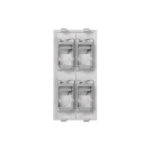 Placa Plana de Voz y Datos con Guardapolvo para 4 RJ45 / Color Blanco / 4 Puertos para Jacks Keystone / Compatible con Cajas de Pavimento SM-CPAV-2 y SM-CPAV-4 / Modelo S76C/9 - Image 2