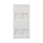 Placa Plana de Voz y Datos con Guardapolvo para 4 RJ45 / Color Blanco / 4 Puertos para Jacks Keystone / Compatible con Cajas de Pavimento SM-CPAV-2 y SM-CPAV-4 / Modelo S76C/9 - Image 3