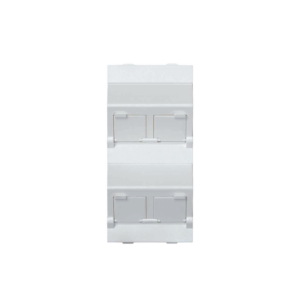 (S80CMD64/9) Placa Voz y Datos Inclinada con Guardapolvo y Adaptador Cu?druple para RJ45 Keystone