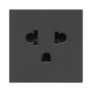 M?dulo para Tomacorriente Euroamericano / Color Grafito / 45x45 mm (1.77 x 1.77 Pulgadas) / Compatible con Torres y Cajas para Escritorio de la Marca Simon