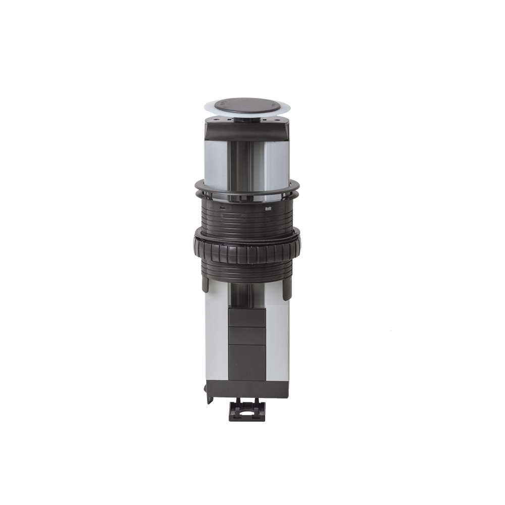 Teleblock Simon K45 para Voz, Datos, Multimedia o Contactos El?ctricos / Capacidad para 4 M?dulos K45 / Apertura Manual con Tapa Abatible / Instalaci?n en Mobiliario de Oficina o Comercial / (KTL204CY)
