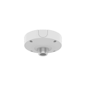 Base de Montaje para Techo SBP-180CMB / Aluminio / Color Blanco RAL9003 / Diámetro 180 mm / Peso 970 g / Tornillo TR30 / Orificio Conduit 19.1 mm / Compatible con Múltiples Modelos Hanwha