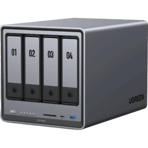 NAS UGREEN NASync DH4300PLUS  / 4 Bahías SATA / Procesador RK3588C 8 GB RAM / 2.5GbE Puerto / HDMI 4K / USB 3.2 Type-C / RAID 0/1/5/6/10 / Acceso Remoto UGREENlink