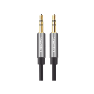 Cable Auxiliar 5 Metros / Conector 3.5mm a 3.5mm / Macho a Macho / Cubierta de TPE / Carcasa de Aluminio / Color Negro